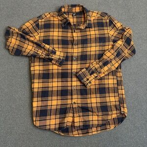 Uniqlo Flannel Shirt Mens Large Plaid Button Front Long Sleeve Casual